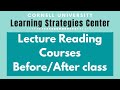 Lecture reading courses beforeafter class