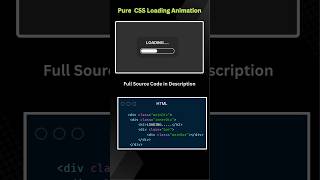Pure CSS Loading Bar Animation ⚡ | HTML CSS Loader UI