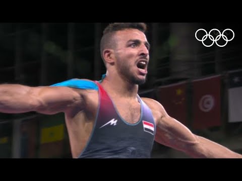 Египетский борец отпраздновал бронзу выполнением сальто! #Shorts