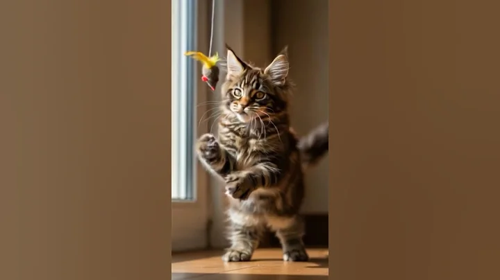 Watch the video about Maine Coon Play Time #kitten #aicat #cutecat #catlover #cat #catvideos #meow