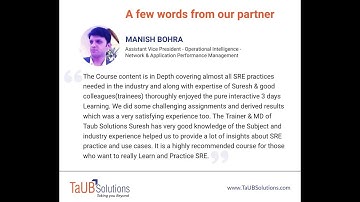 𝗔 𝗳𝗲𝘄 𝘄𝗼𝗿𝗱𝘀 𝗳𝗿𝗼𝗺 𝗼𝘂𝗿 𝗽𝗮𝗿𝘁𝗻𝗲𝗿 𝗼𝗻 𝗦𝗥𝗘 𝗣𝗿𝗮𝗰𝘁𝗶𝘁𝗶𝗼𝗻𝗲𝗿 𝗧𝗿𝗮𝗶𝗻𝗶𝗻𝗴