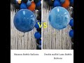 Royal Blue Macaron Bubble Balloons VS Blue Latex Double Stuffed Bubble Balloons