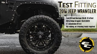 Test Fitting - Lifted 2016 Jeep Wrangler w/ 20 Fuel Offroad Hostage & 34 Nitto Ridge Grappler