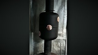 Making a steampunk industrial heat exchanger for wood stove