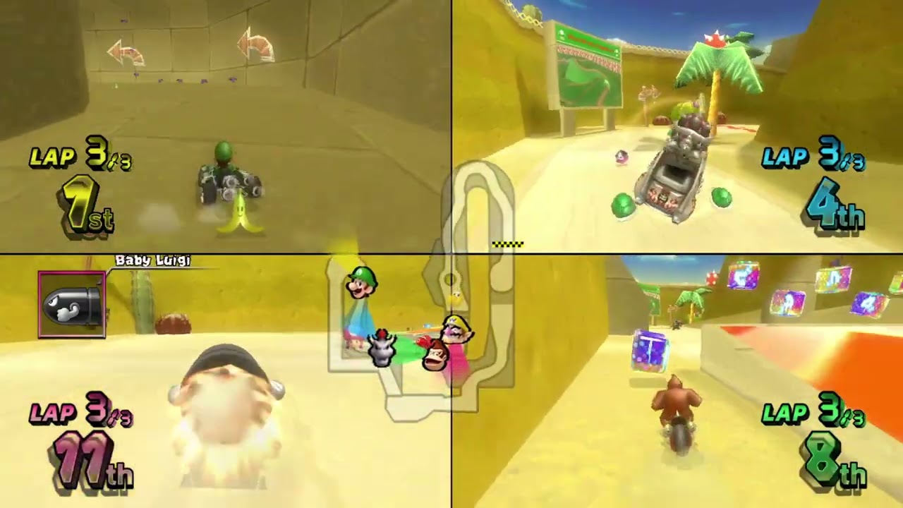 Mario Kart Wii Custom Tracks (Wiimms) ✦ 4 Players #627 (3 Tracks) Mirror