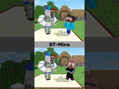 Baby Steve VS Bad Villager. Story on the Playground. #shorts