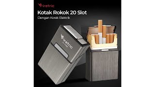 Focus Kotak Rokok 20 Slot dengan Korek Elektrik Pyrotechnic - YH085 - Black