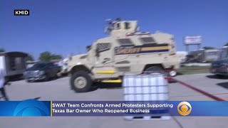 SWAT Team Confronts Armed Protesters Supporting Texas Bar Owner Who Reopened Business