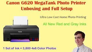 Canon PIXMA MegaTank G620 Photo Printer Unboxing and Full Setup