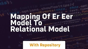 Mapping of er eer model to relational model