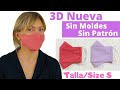 MASCARILLA 3D NUEVA | TUTORIAL DE COSTURA SIN MOLDES / SIN PATRÓN y Solo por 7 minutos - TALLA S