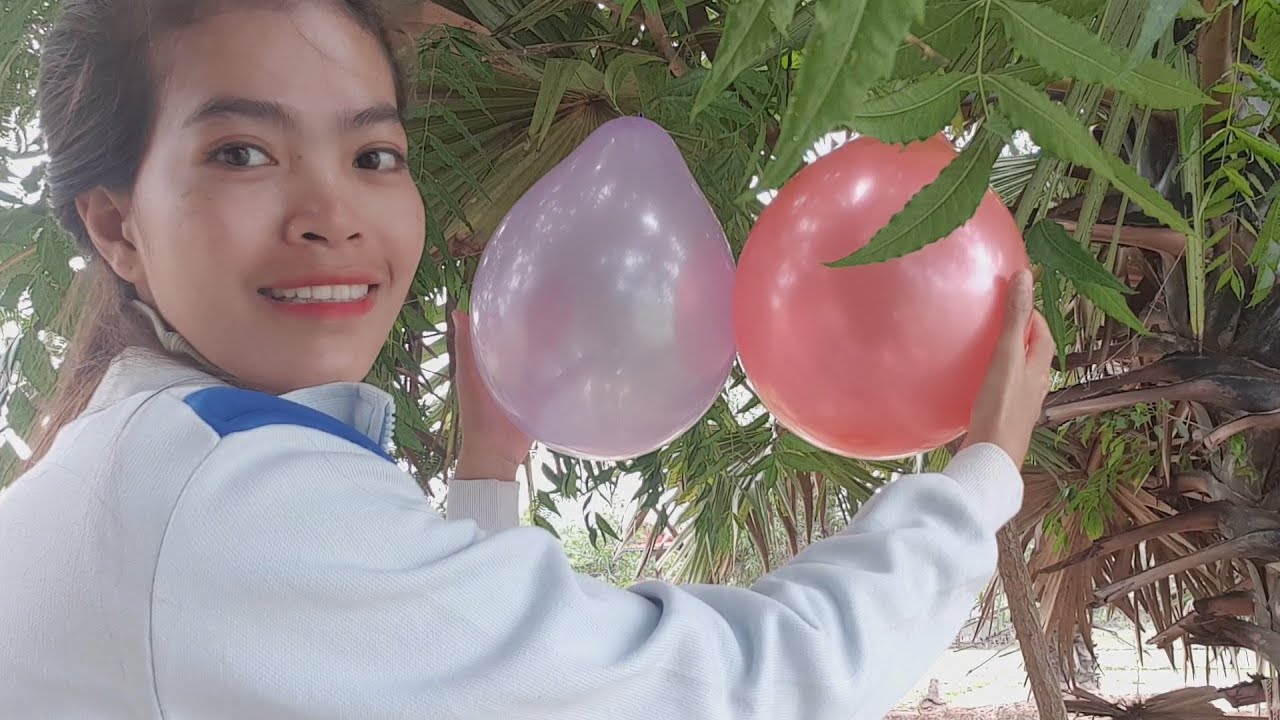 Blow balloons by mouth, learn colors by blowing balloons YouTube