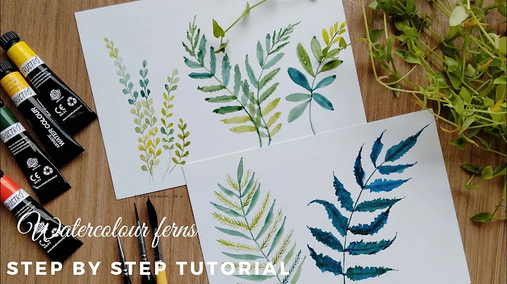 How to paint watercolour ferns. Step by step tutorial.