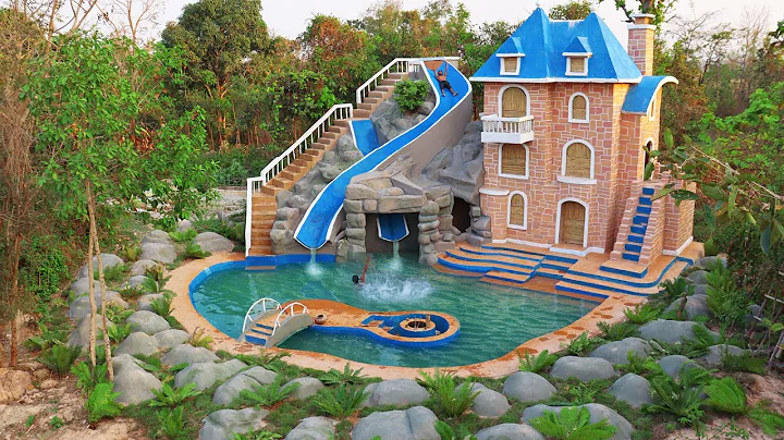 [Full video] Build Creative Water Slide Park To Swimming Pool With Castle Villa Design In Forest