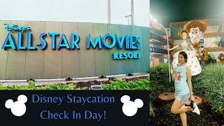 Staycation at Disney's All-Star Movies Resort! Check In Day, Merchandise, Arcade, and More Fun!