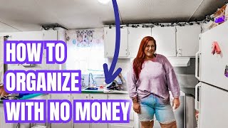 HOW TO ORGANIZE YOUR MOBILE HOME WITH NO MONEY // LIVING ON LOW INCOME // KIMI COPE