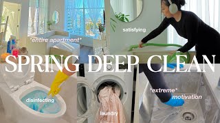 extreme SPRING DEEP CLEAN motivation  productive *reset routine*+ organize my ENTIRE apartment 2024