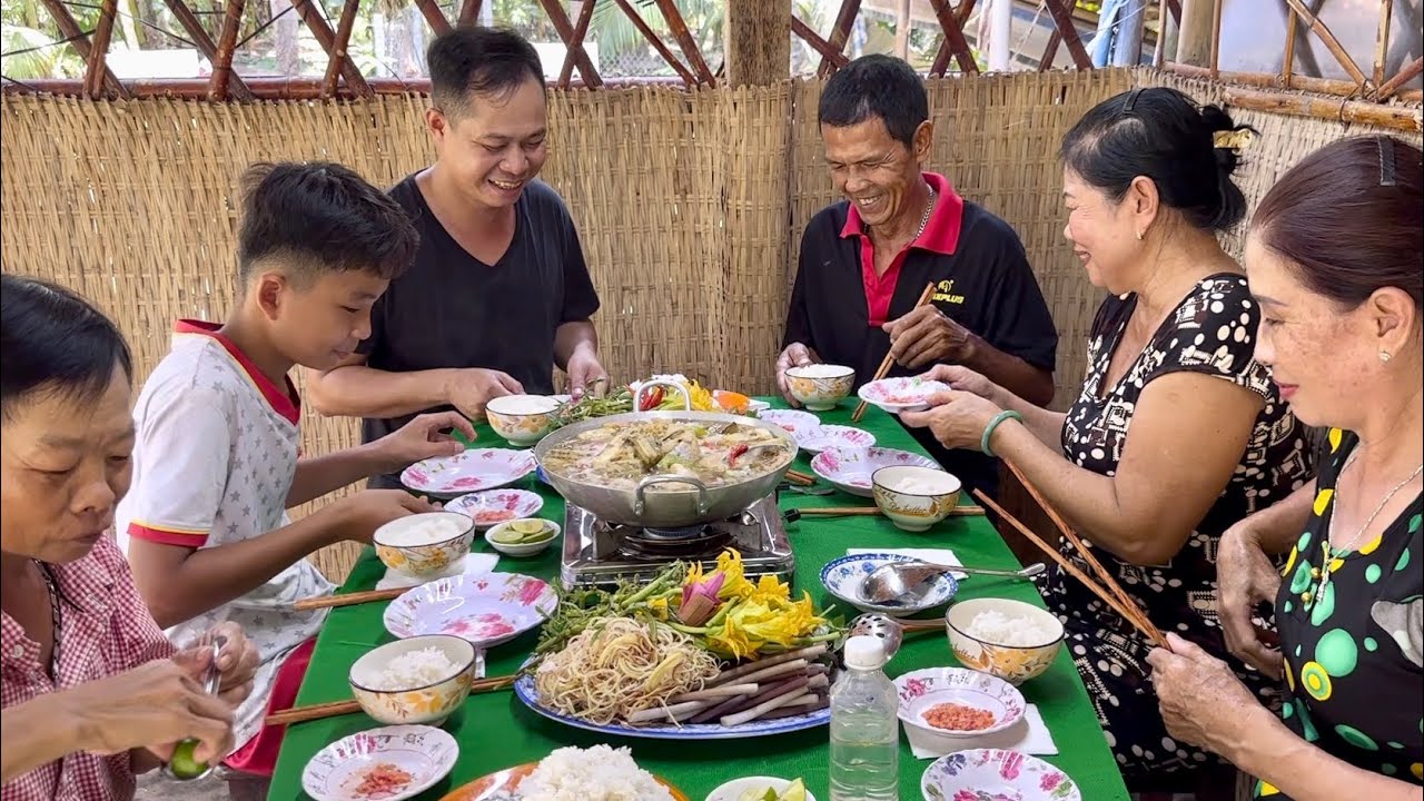 Mắm Kho CÁ HÚ béo ngậy rau vườn đúng hương vị của quê nhà / at6n