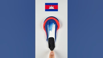 Mixing the Cambodia Flag Colors! #satisfying #colormixing #art #viralvideo