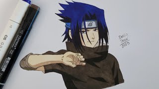 How To Draw Sasuke Uchiha step by step | Naruto Clássico