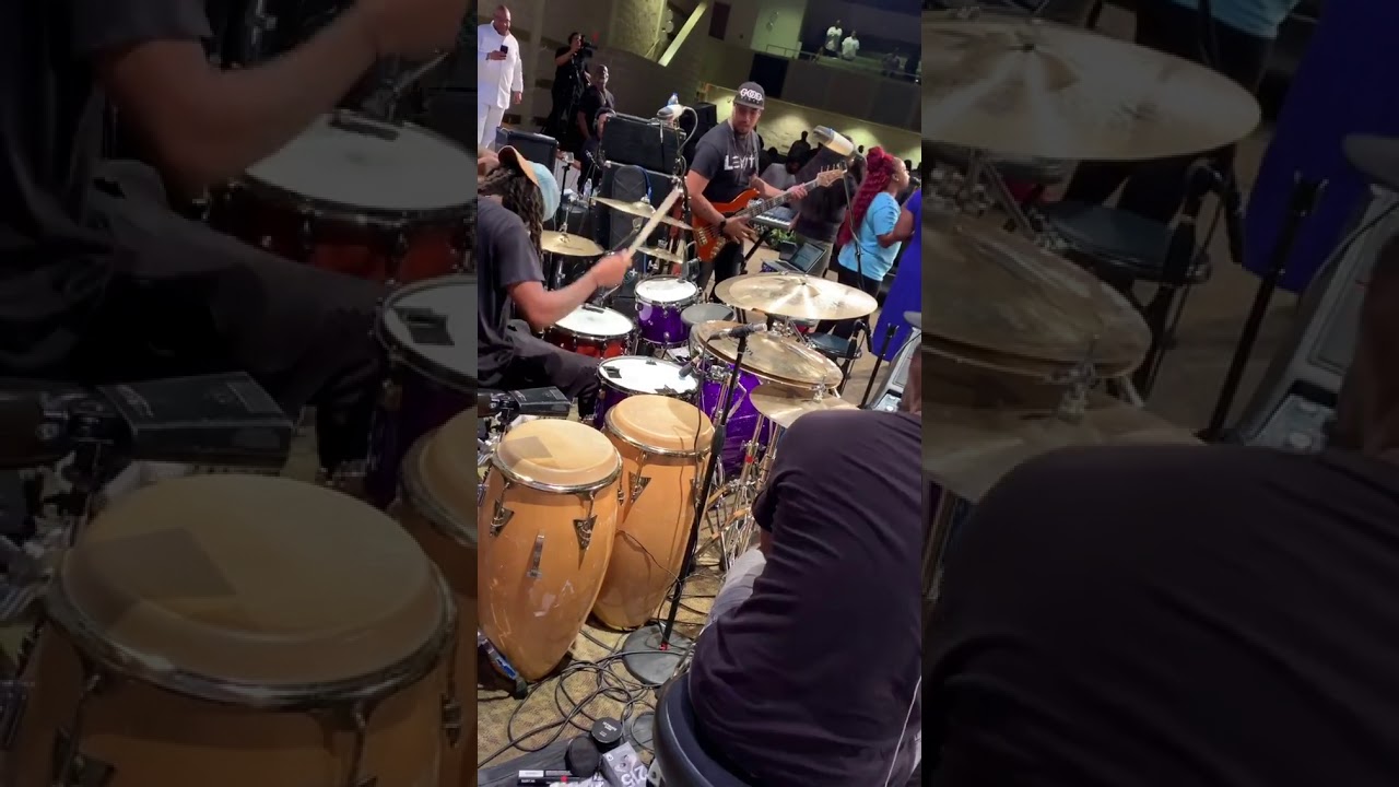 Band Killing For John P Kee with two drummers locked in