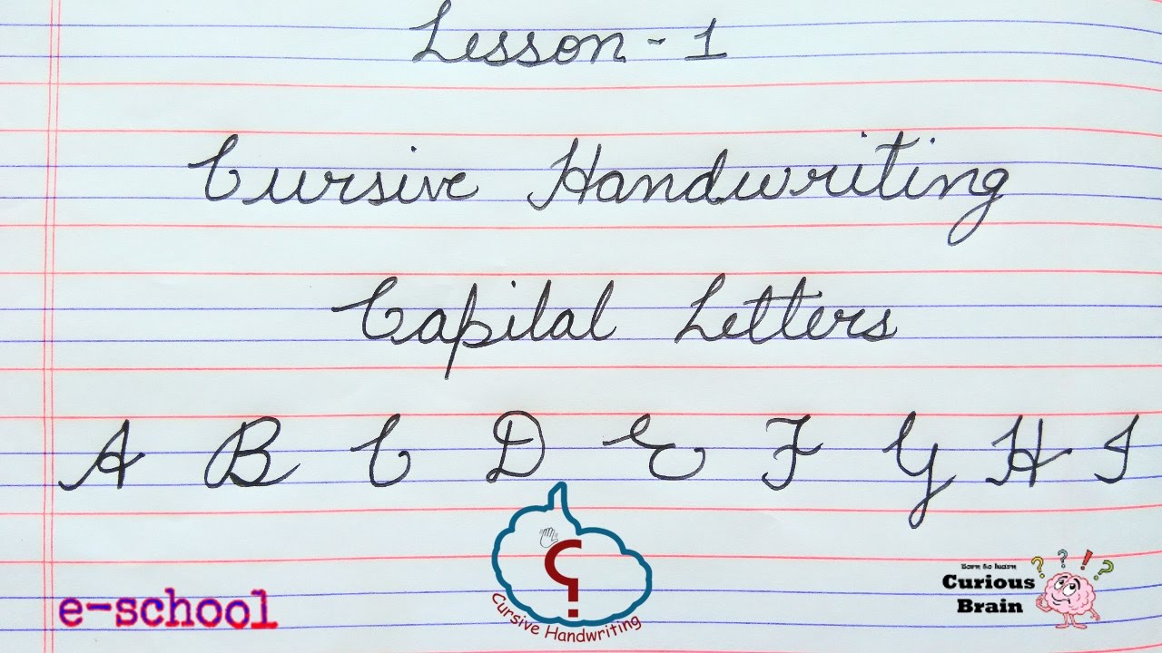 Cursive handwriting Method for Capital letters lesson 20  Alphabets from A  to I  step by Step