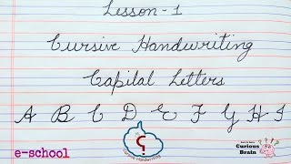cursive handwriting method for capital letters lesson 1 | alphabets from a to i | step by step
