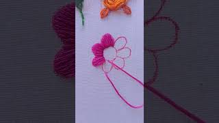 Day -14 ( 15 day flower embroidery series 🪡🌸) #embroidery #viralshort #support #handembroidery