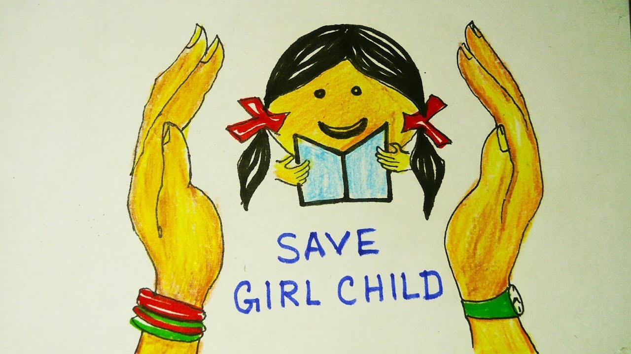 World Girl Child Day Drawing || Girl Child Day Poster || Girl Child Day
