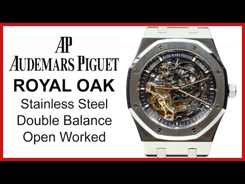 4K Review: Audemars Piguet Royal Oak Skeleton Double Balance Wheel  Openworked 15407ST Unboxing 