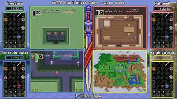 EmoSaru vs Hahasell vs TakeruImpulse vs WeightyWords Open. ALTTP Randomizer Daily Race