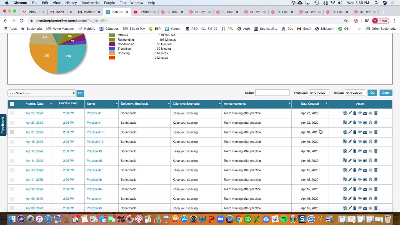 How to use the player attendance feature in practice planner live youtube