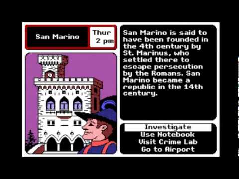 Where in Europe is Carmen Sandiego? (1990) EGA DOS Version Gameplay