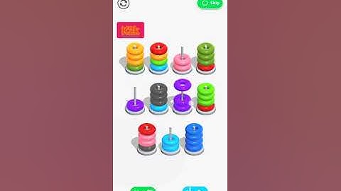 kids game for genius|| Color Hoop Stack|| #level 112 completed within 1 mins|| K2k || best moves