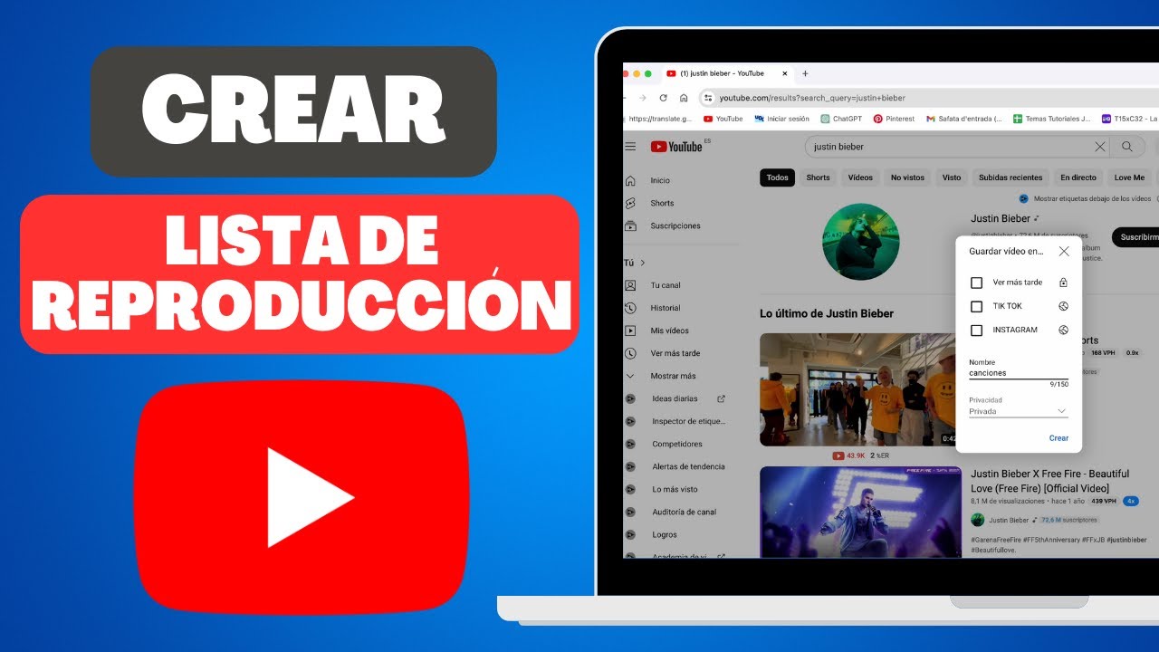 Cómo Crear una Lista de Reproducción en Yotuube (Fácil y Rápido) - YouTube