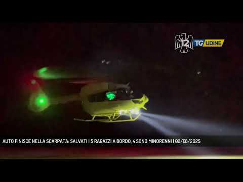 AUTO FINISCE NELLA SCARPATA: SALVATI I 5 RAGAZZI A BORDO, 4 SONO MINORENNI | 02/08/2025
