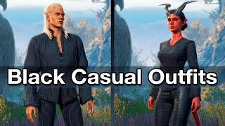 Black Casual Outfits - Baldur's Gate 3 Mod