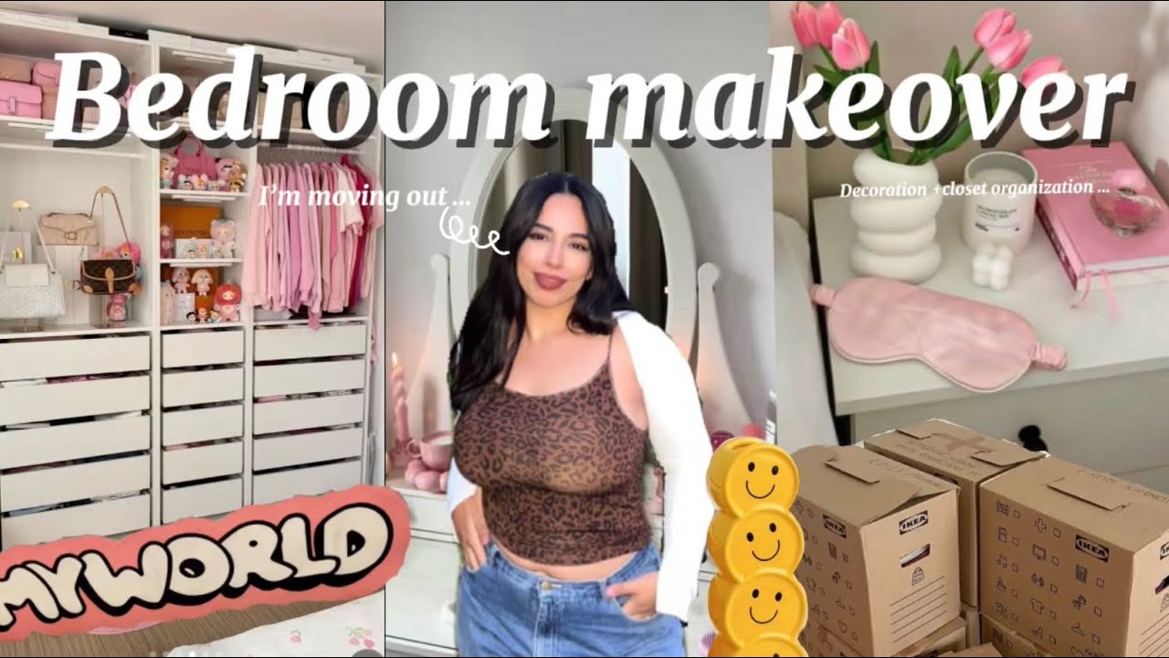 BEDROOM MAKEOVER 🎀✨اخييرااا بدلت بيتي(decorating +organizing)Pinterest inspired 