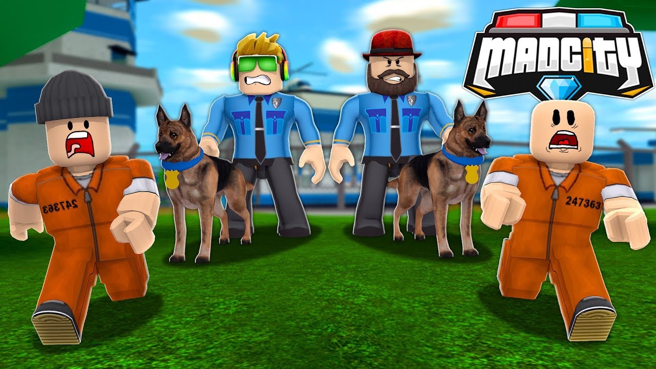 My Cute Police Dog Catching All The Criminals In Roblox Mad City Youtube - roblox mad city blox4fun