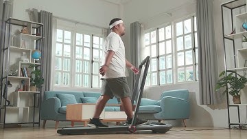 Man walking on treadmill