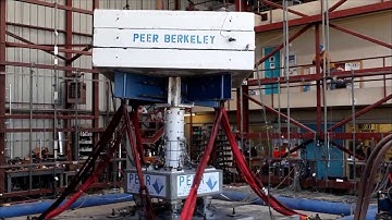 Shake-table test at UCB of rocking-HyFRC-column 120%Rinaldi global-view1