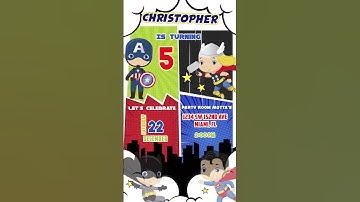 SUPERHERO BABIES Video INVITATION Customized