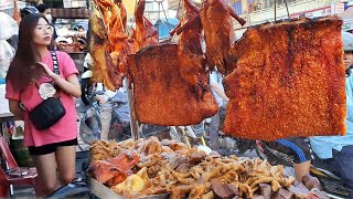 Very Popular Crispy Pork Belly, Roasted Ducks & Braised Pork You Should Try - Cambodian Street Food