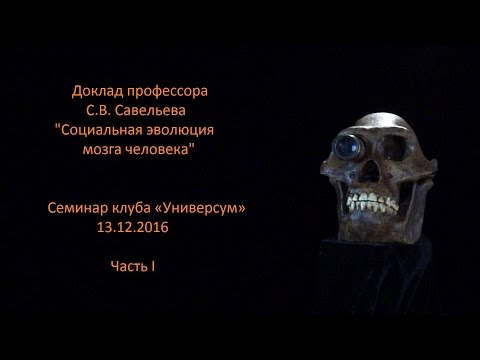 С.В. Савельев с докладом "Социальная эволюция мозга" часть I