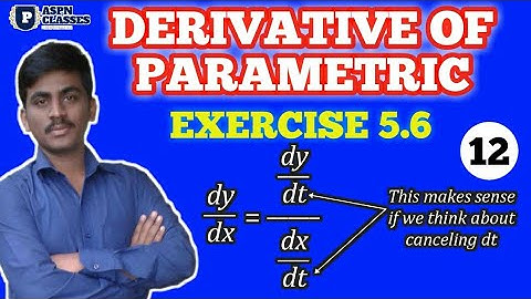 Derivative of Parametric functions || exercise 5.6 class 12 maths NCRT|| By P.N.Biradar