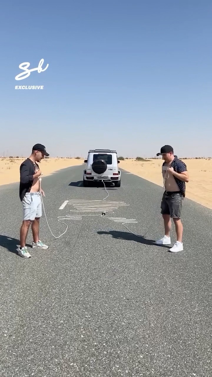 The loser is going to be left red-faced... and red-chested! ? #funny #car #challenge