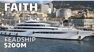 Docking of $200MILLION Luxurious FAITH  Superyacht • 96.55m • Feadship MONACO GRAND PRIX 2024