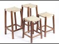 Walnut corded stools