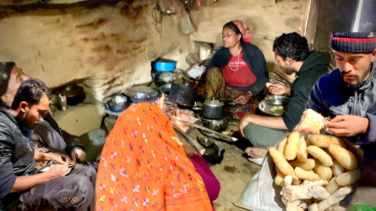 Organic Forest Yam cooking Poor But Very Happy Nepali People