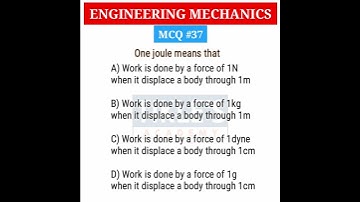 ENGINEERING MECHANICS MCQ 37  #shorts #tiklesacademy